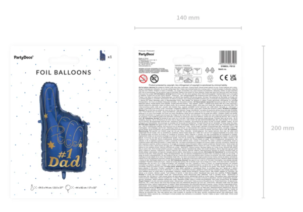 XXL Folienballon Figur - Nummer 1 Dad - 86,5cm x 46cm